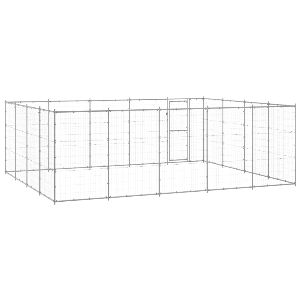 vidaXL Outdoor Dog Kennel Galvanised Steel 24.2 m²