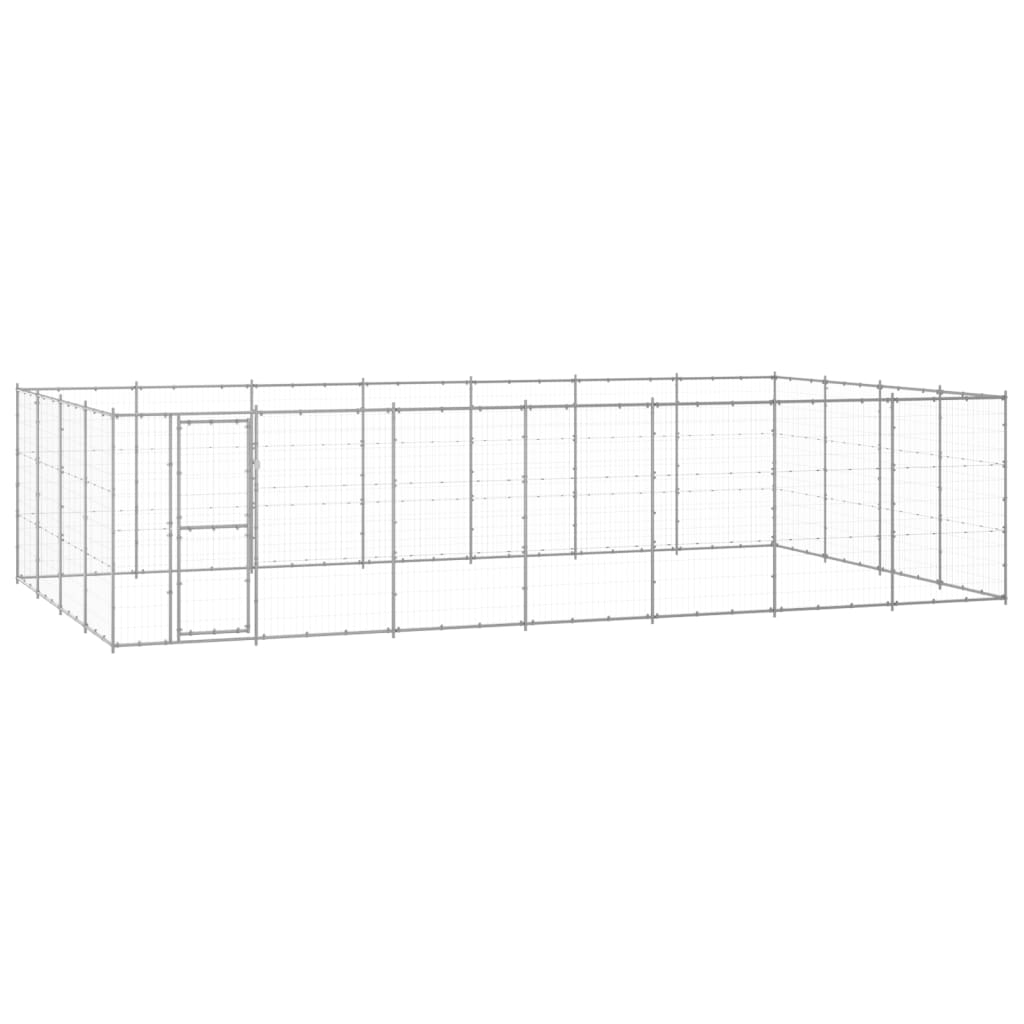 vidaXL Outdoor Dog Kennel Galvanised Steel 33.88 m²