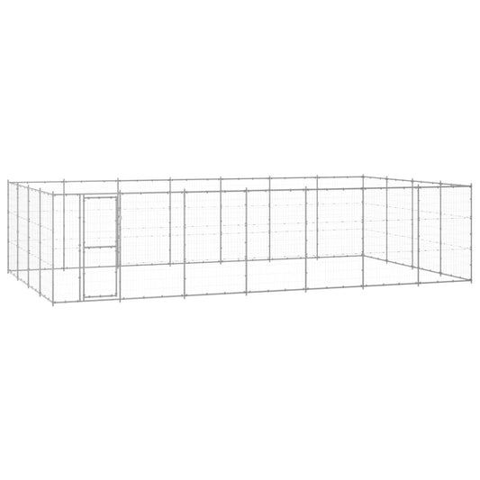 vidaXL Outdoor Dog Kennel Galvanised Steel 33.88 m²