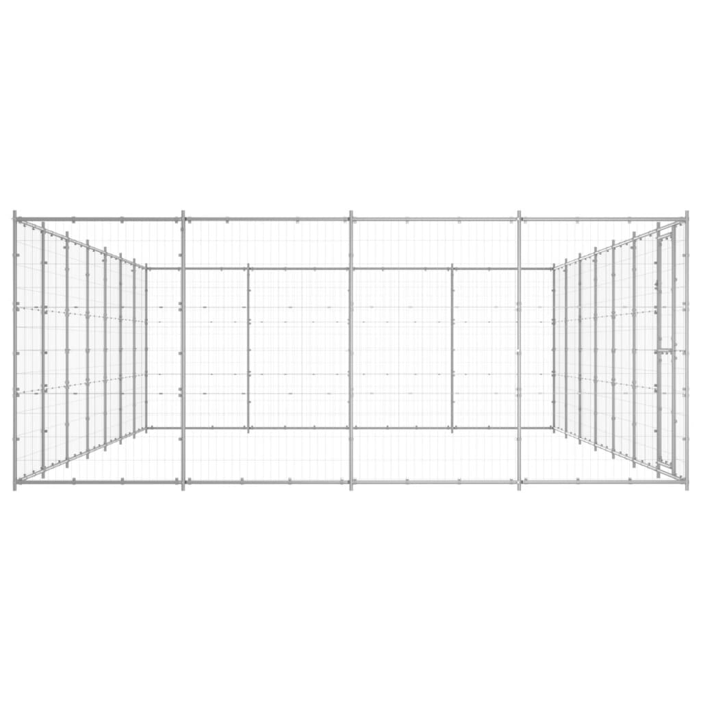 vidaXL Outdoor Dog Kennel Galvanised Steel 33.88 m²