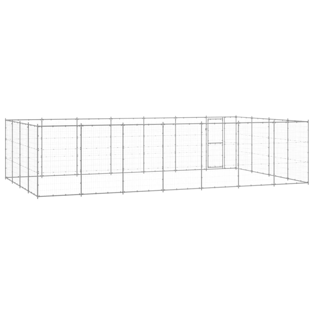 vidaXL Outdoor Dog Kennel Galvanised Steel 33.88 m²