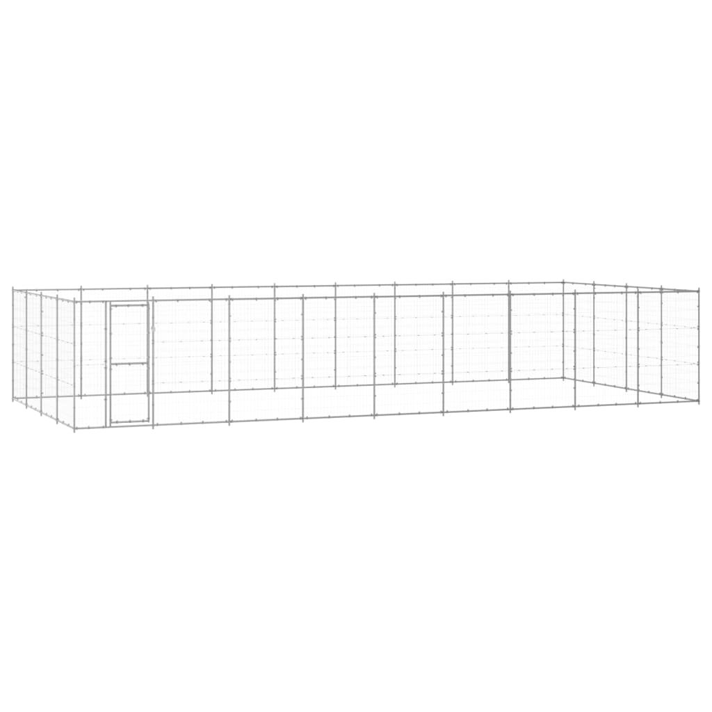 vidaXL Outdoor Dog Kennel Galvanised Steel 43.56 m²