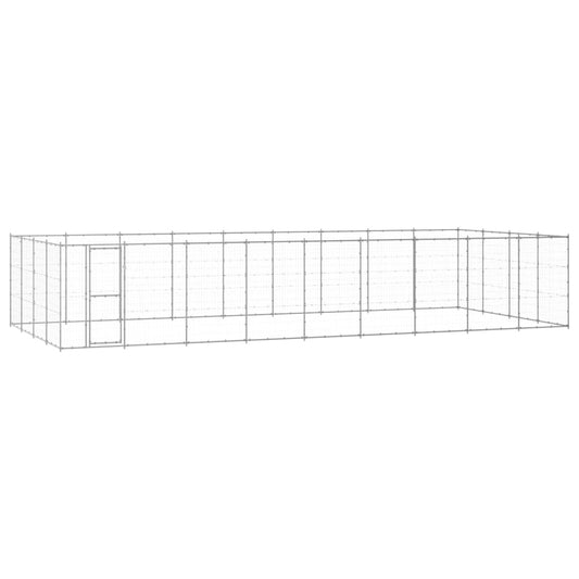 vidaXL Outdoor Dog Kennel Galvanised Steel 43.56 m²