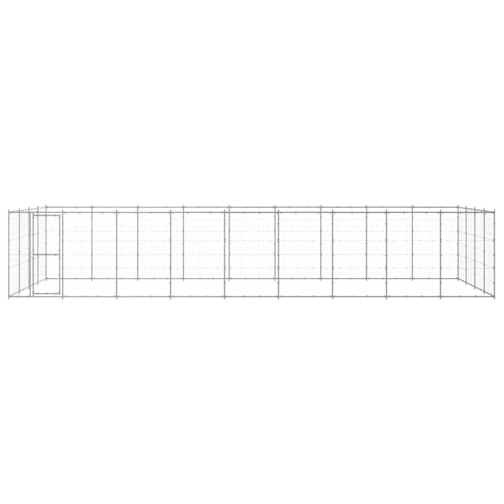 vidaXL Outdoor Dog Kennel Galvanised Steel 43.56 m²