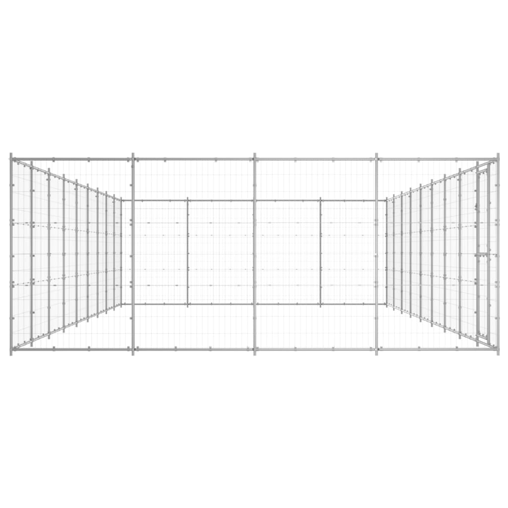 vidaXL Outdoor Dog Kennel Galvanised Steel 43.56 m²