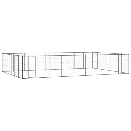 vidaXL Outdoor Dog Kennel Steel 65.34 m²