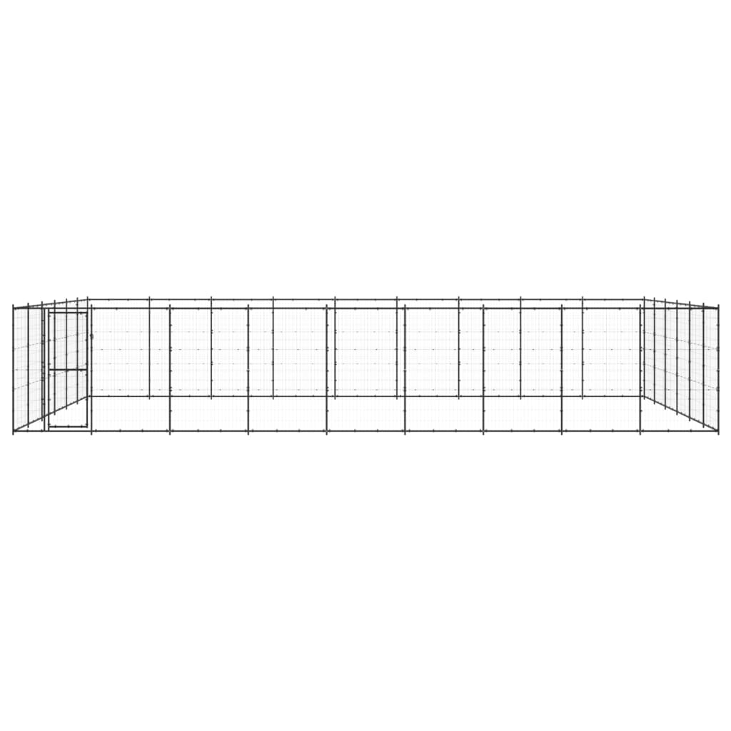 vidaXL Outdoor Dog Kennel Steel 65.34 m²