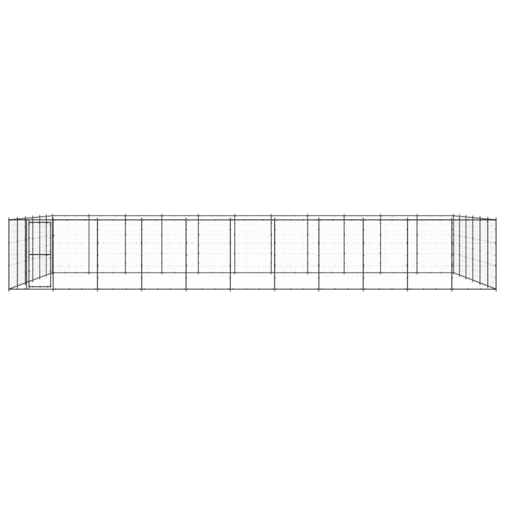 vidaXL Outdoor Dog Kennel Steel 79.86 m²