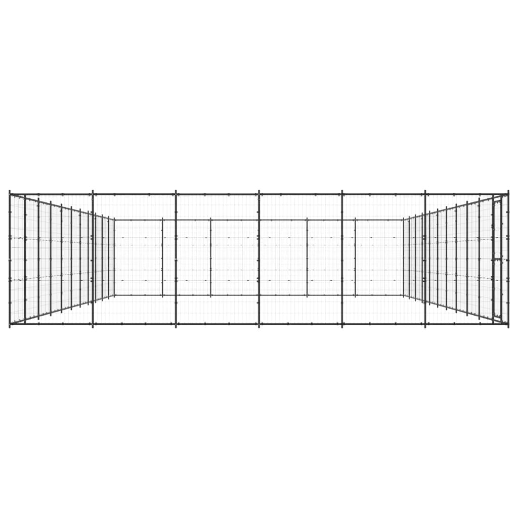 vidaXL Outdoor Dog Kennel Steel 79.86 m²