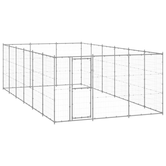 vidaXL Outdoor Dog Kennel Galvanised Steel 21.78 m²