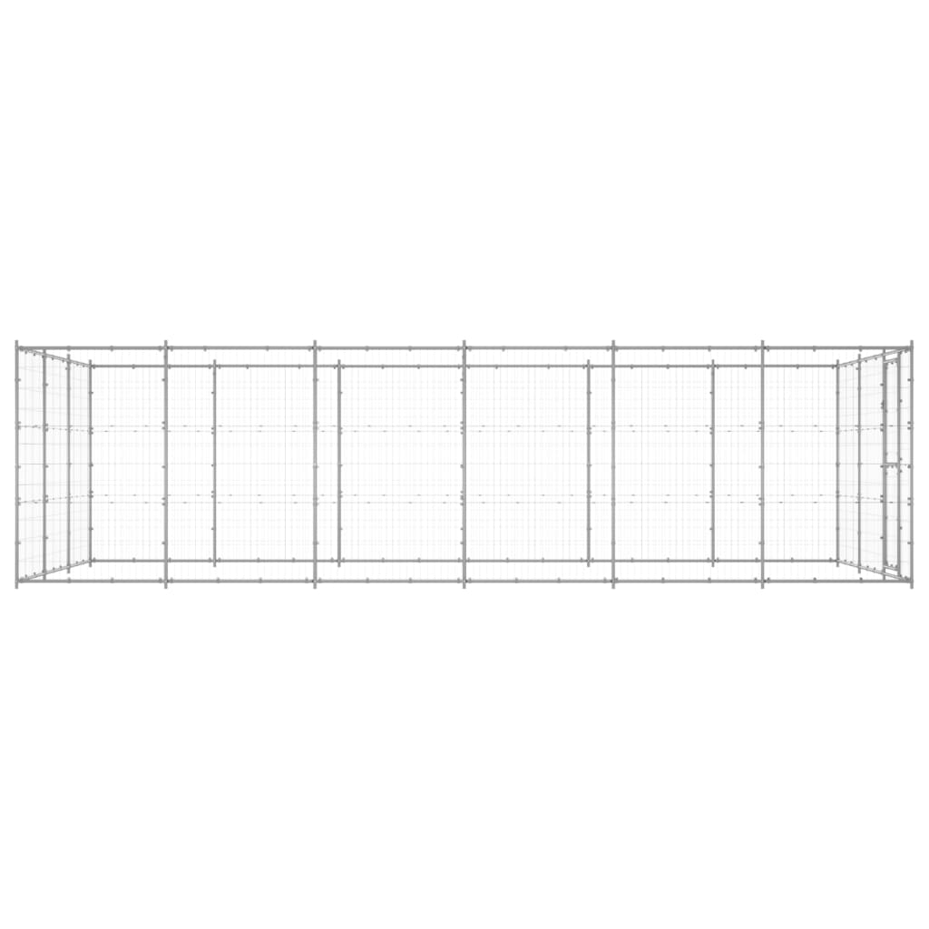 vidaXL Outdoor Dog Kennel Galvanised Steel 21.78 m²