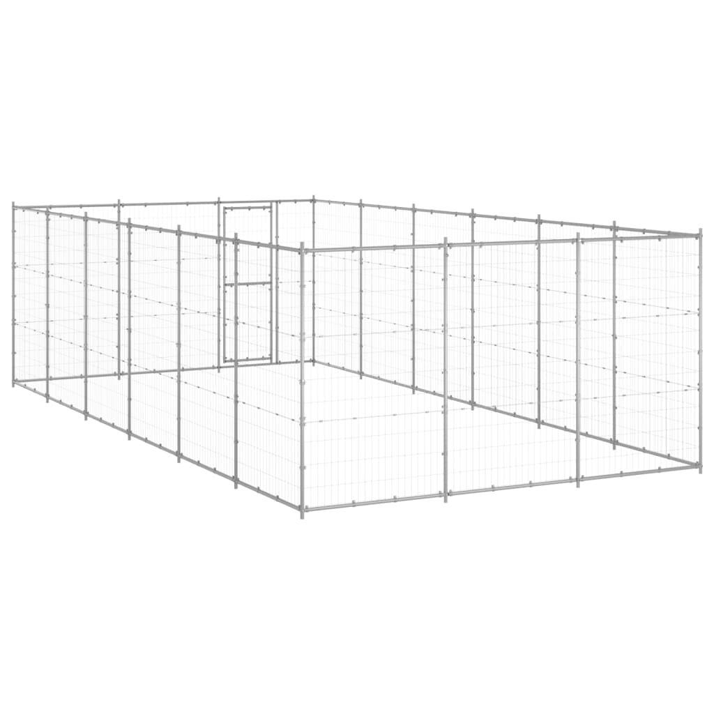 vidaXL Outdoor Dog Kennel Galvanised Steel 21.78 m²