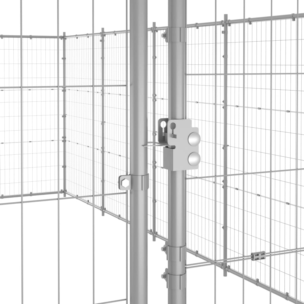 vidaXL Outdoor Dog Kennel Galvanised Steel 21.78 m²