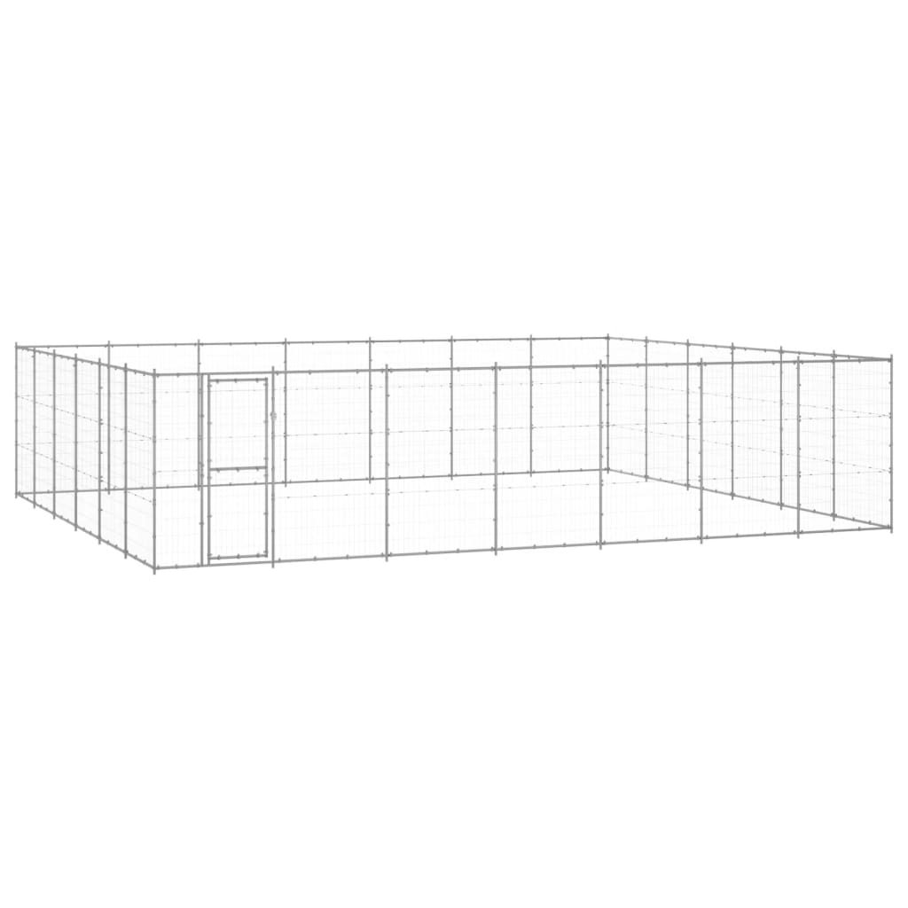 vidaXL Outdoor Dog Kennel Galvanised Steel 50.82 m²