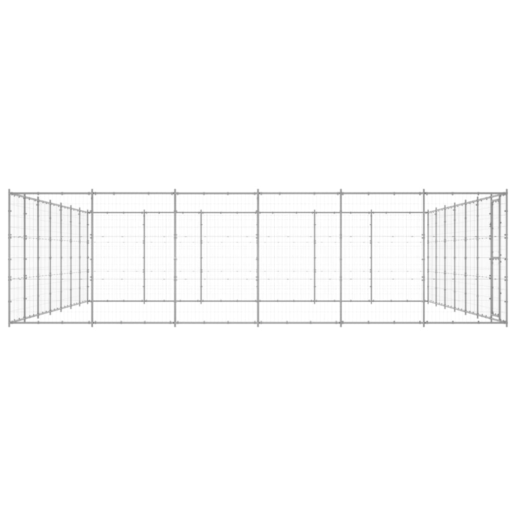 vidaXL Outdoor Dog Kennel Galvanised Steel 50.82 m²