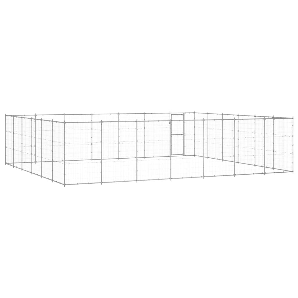 vidaXL Outdoor Dog Kennel Galvanised Steel 50.82 m²