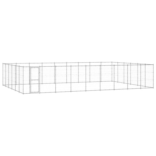 vidaXL Outdoor Dog Kennel Galvanised Steel 65.34 m²