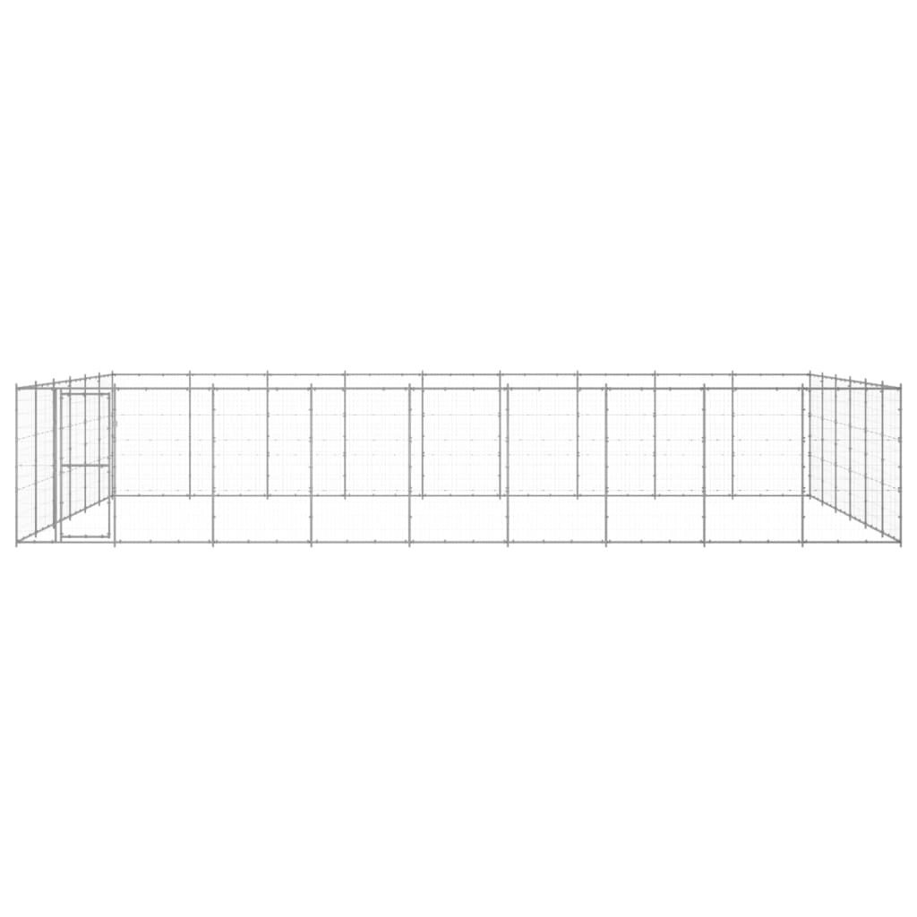 vidaXL Outdoor Dog Kennel Galvanised Steel 65.34 m²