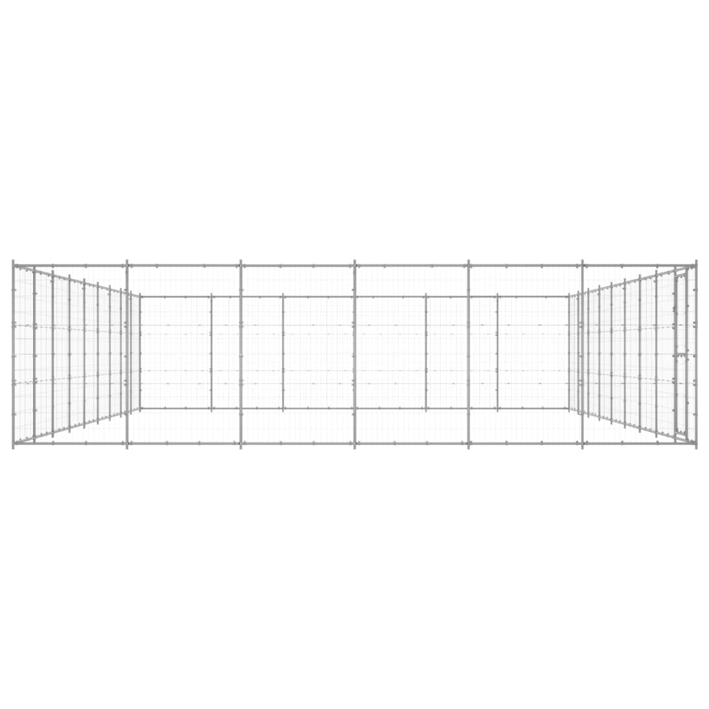 vidaXL Outdoor Dog Kennel Galvanised Steel 65.34 m²