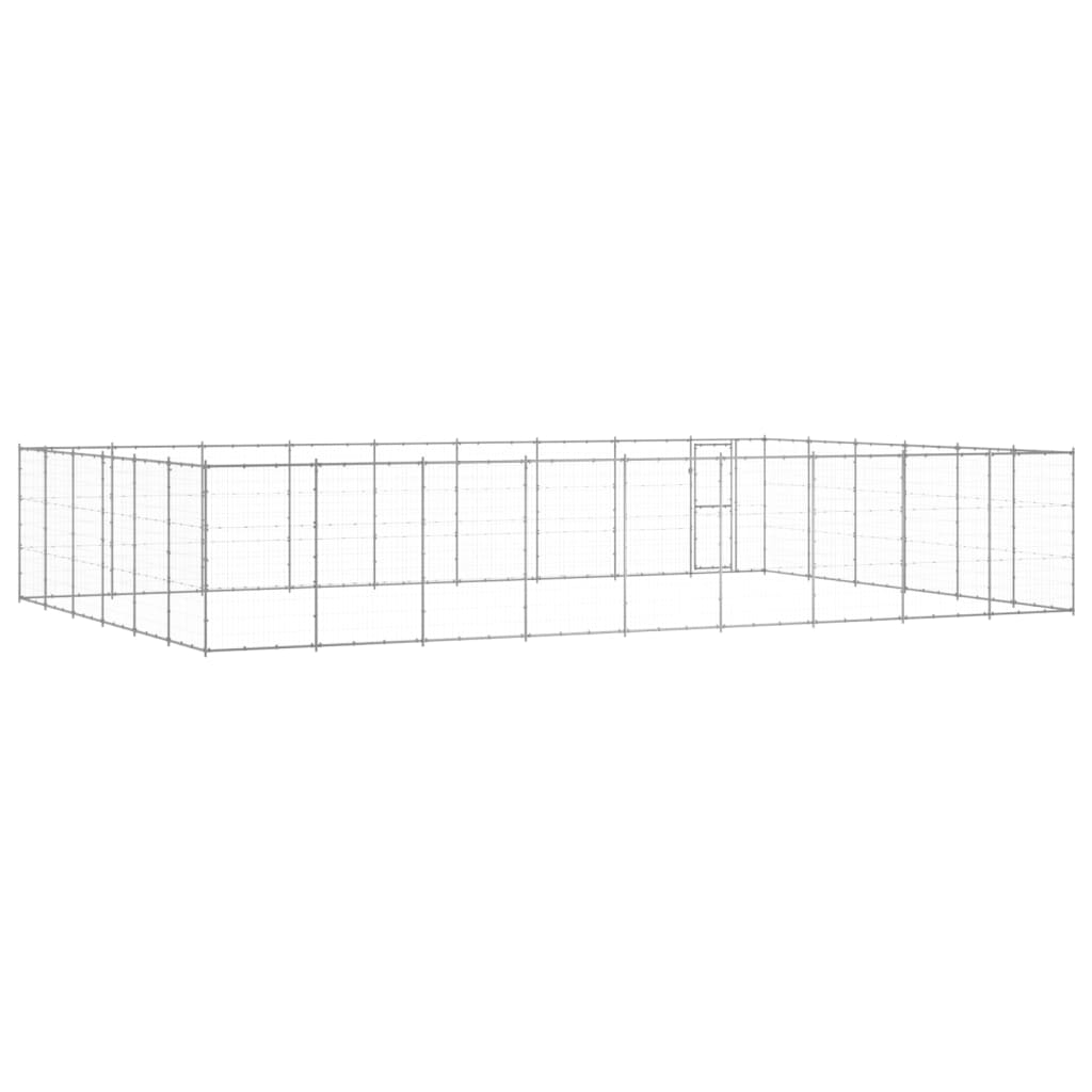 vidaXL Outdoor Dog Kennel Galvanised Steel 65.34 m²