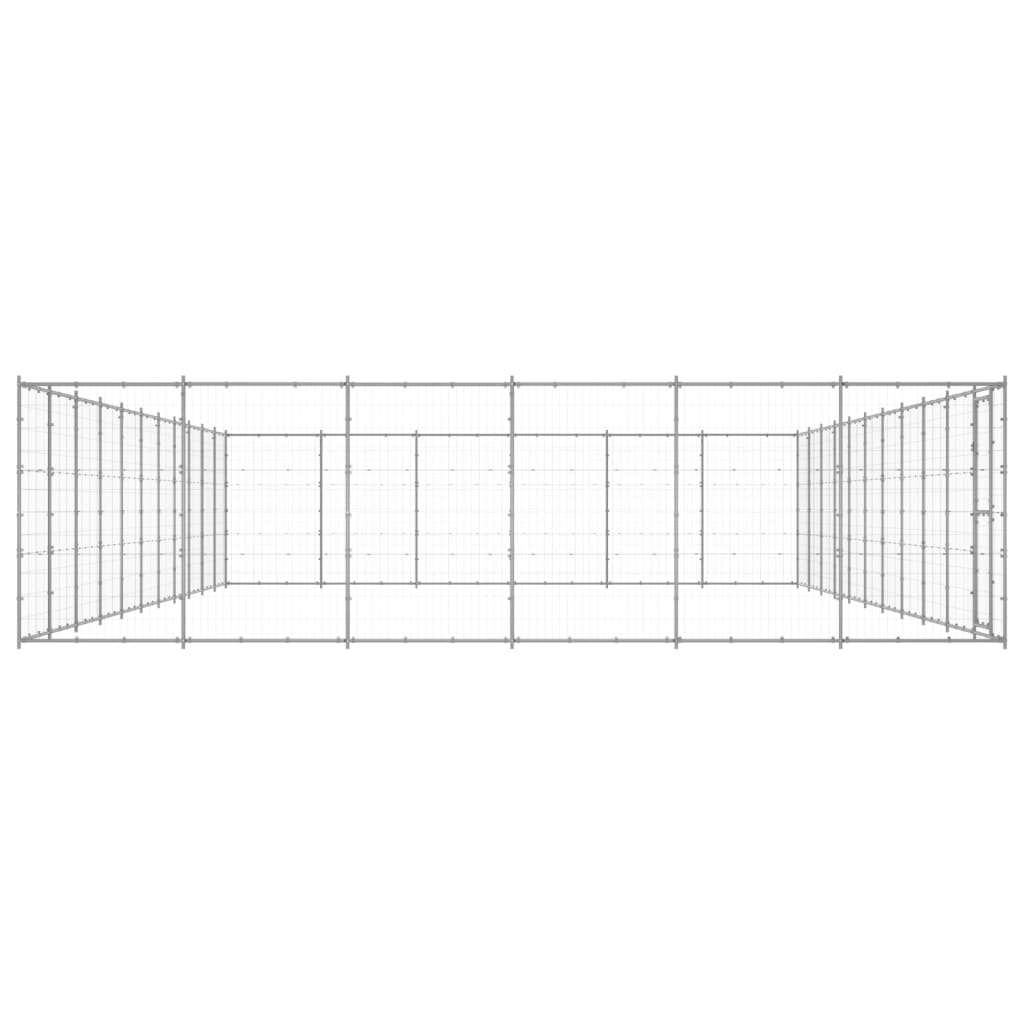 vidaXL Outdoor Dog Kennel Galvanised Steel 79.86 m²