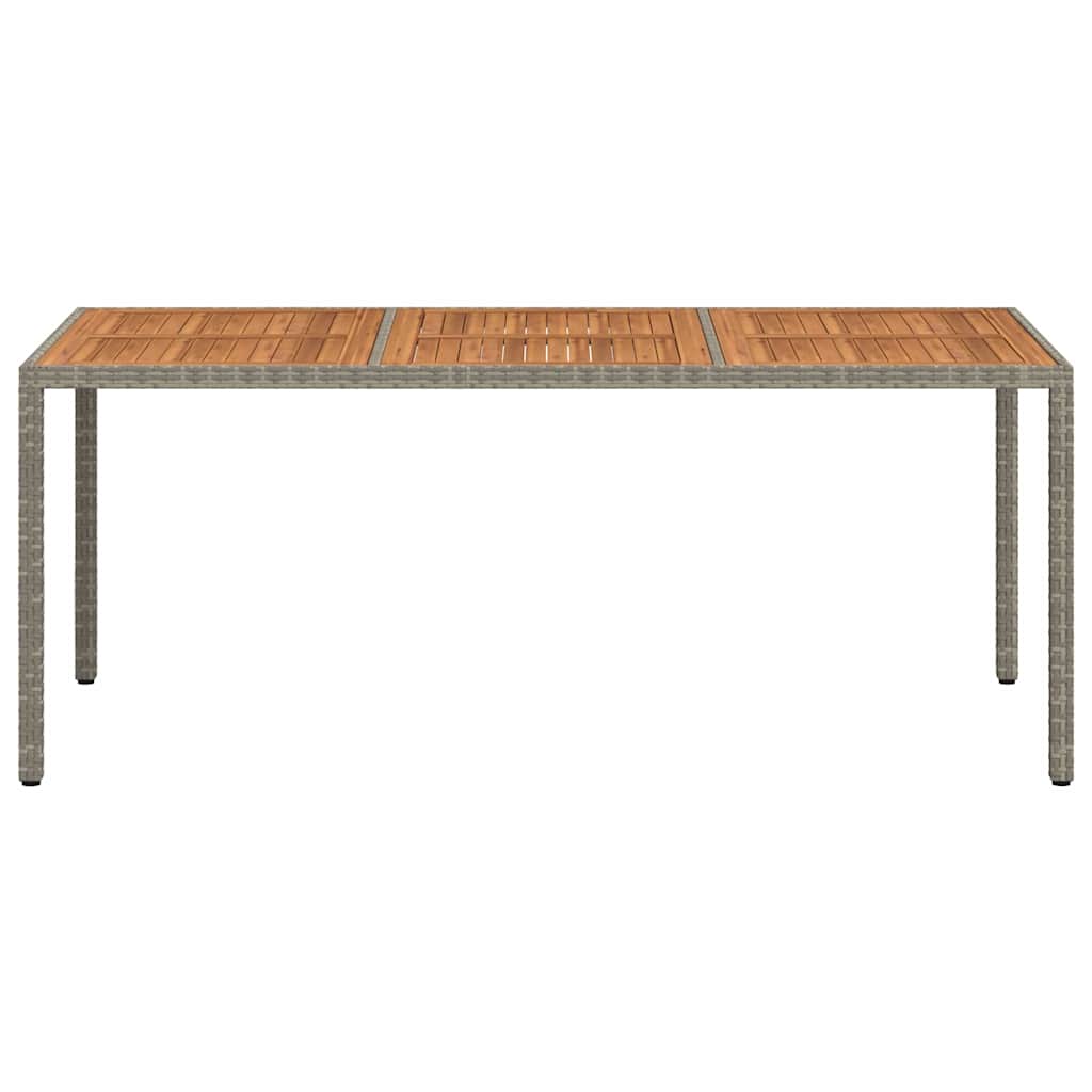 316723 vidaXL Garden Table 190x90x75 cm Poly Rattan and Acacia Wood Grey