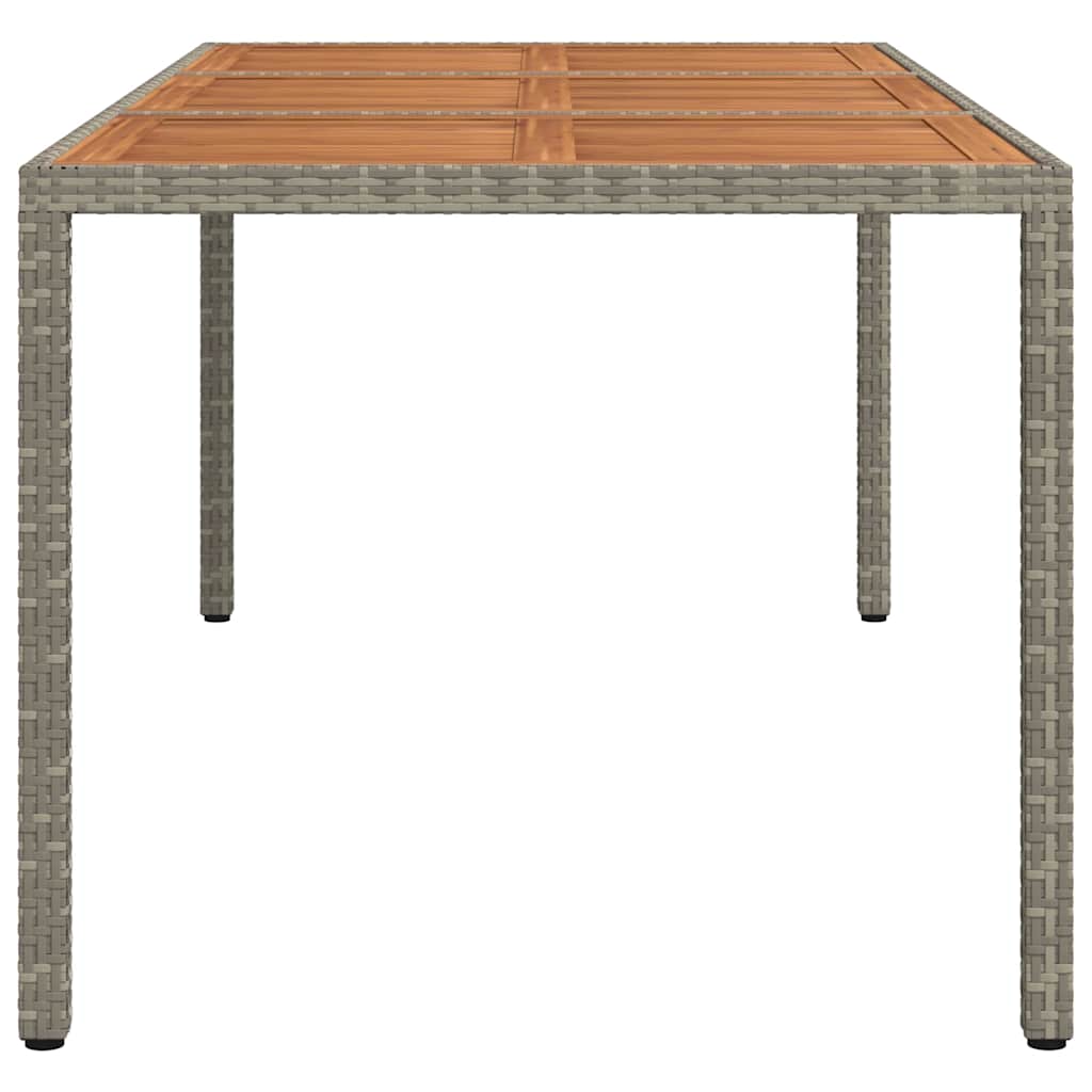 316723 vidaXL Garden Table 190x90x75 cm Poly Rattan and Acacia Wood Grey