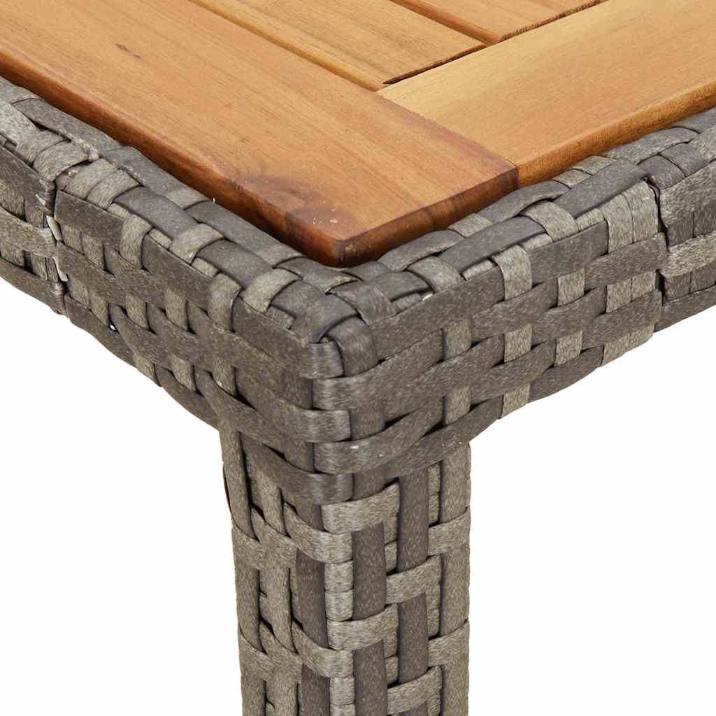 316723 vidaXL Garden Table 190x90x75 cm Poly Rattan and Acacia Wood Grey
