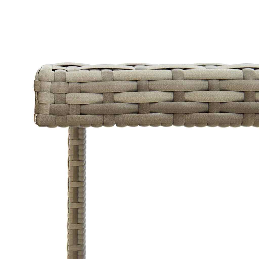 316765 vidaXL Garden Table Grey 109x107x74 cm Poly Rattan and Glass