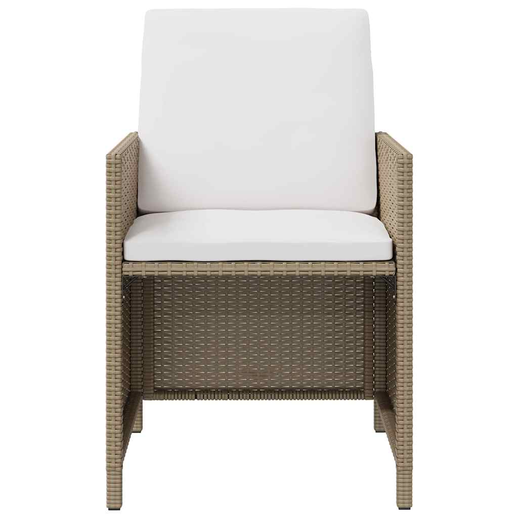 Garden Chairs with Stools 2 pcs Poly Rattan Beige