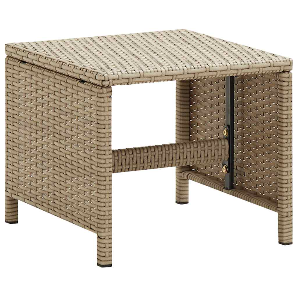 Garden Chairs with Stools 2 pcs Poly Rattan Beige