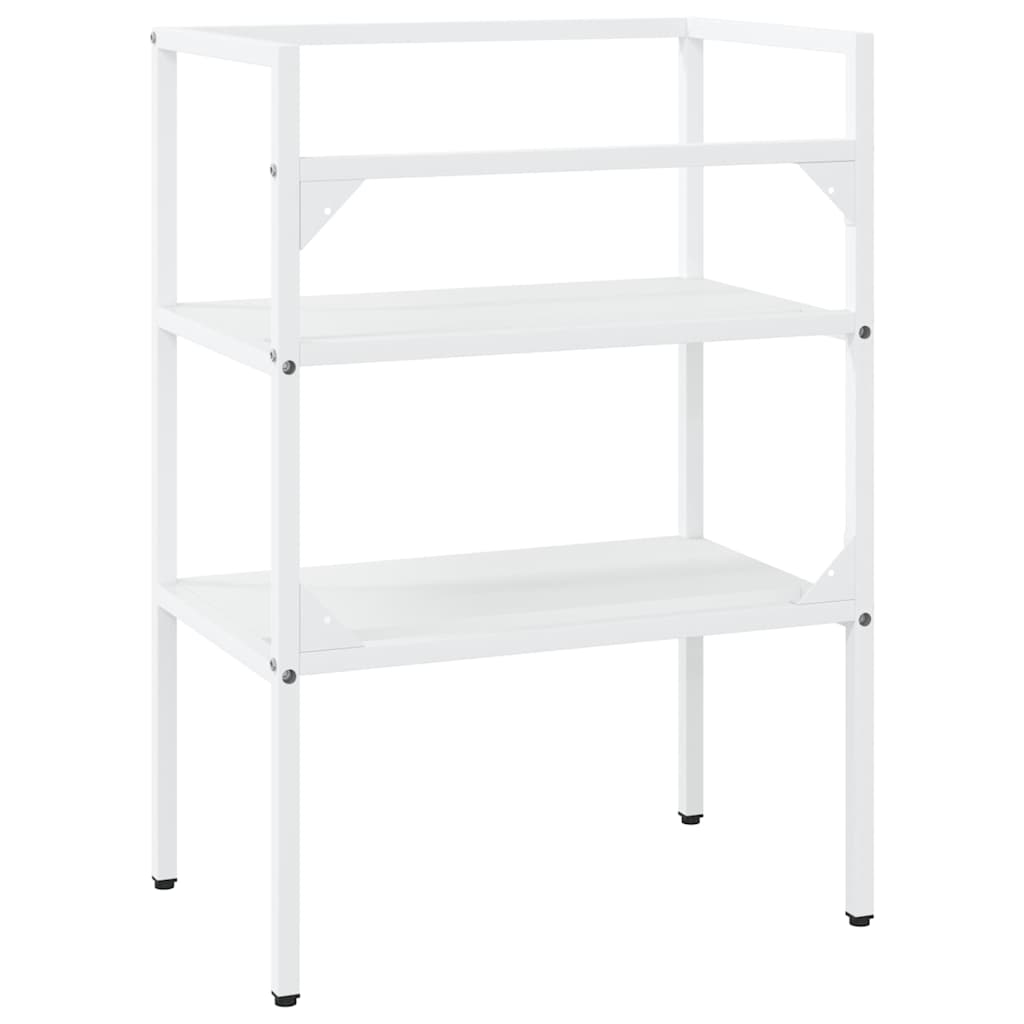 338485 vidaXL Bathroom Washbasin Frame White 59x38x83 cm Iron