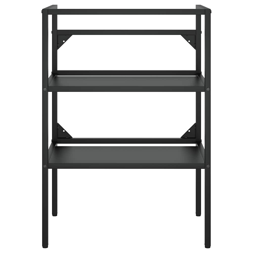 Bathroom Washbasin Frame Black 59x38x83 cm Iron