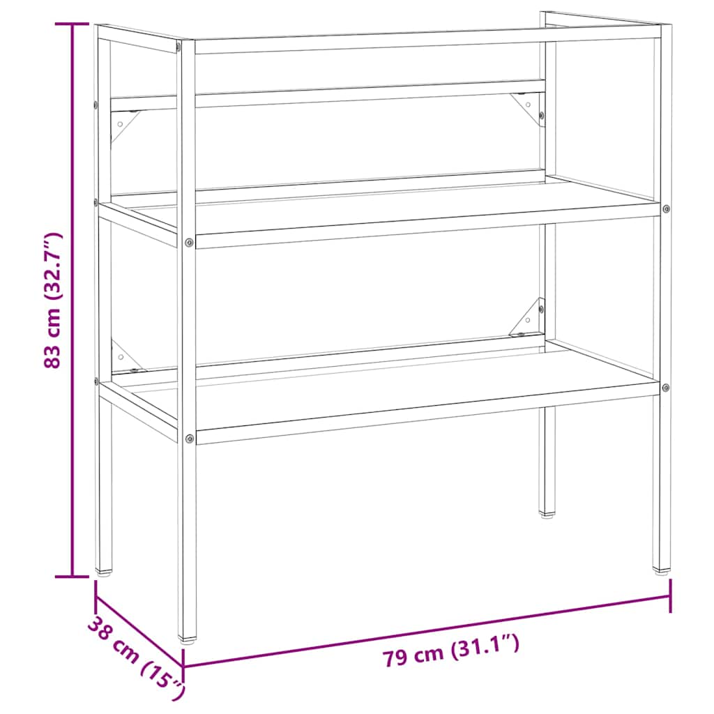 Bathroom Washbasin Frame Black 79x38x83 cm Iron