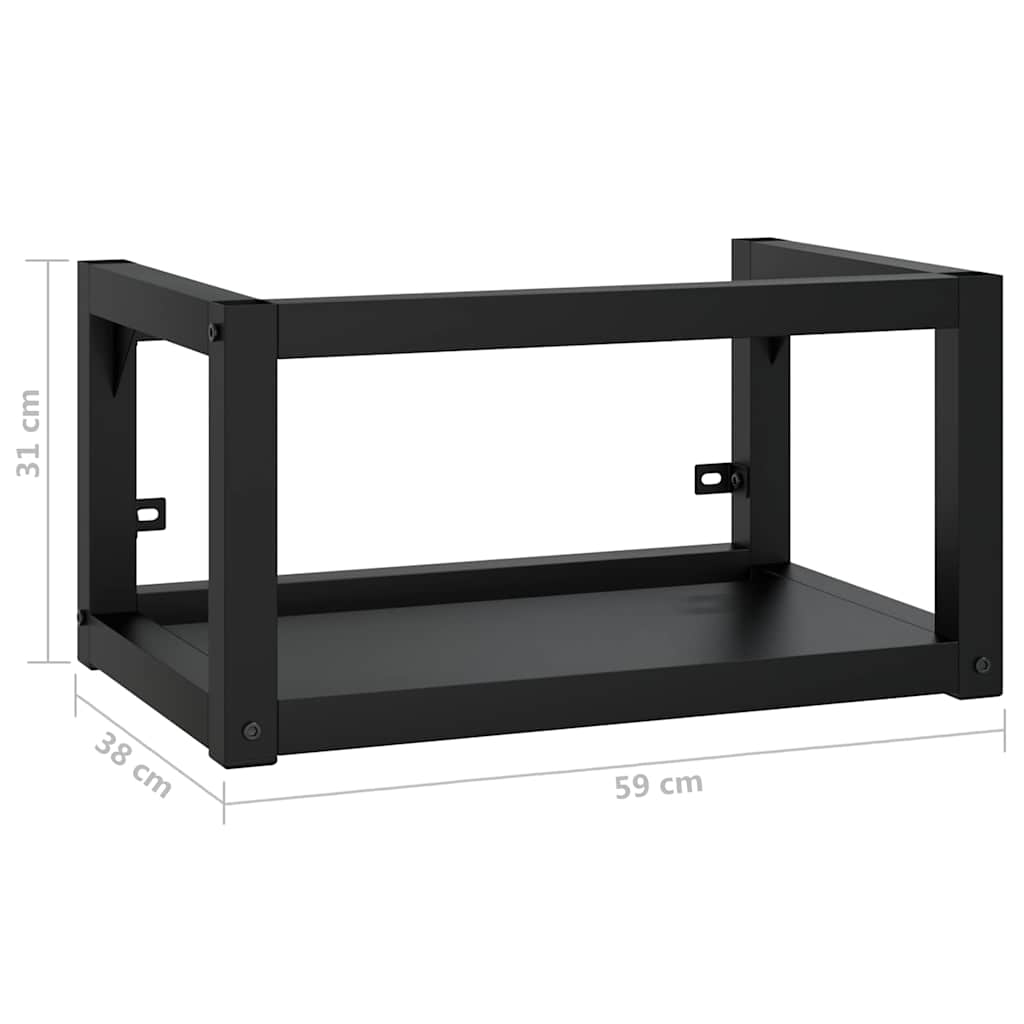 338494 vidaXL Wall-mounted Bathroom Washbasin Frame Black 59x38x31 cm Iron