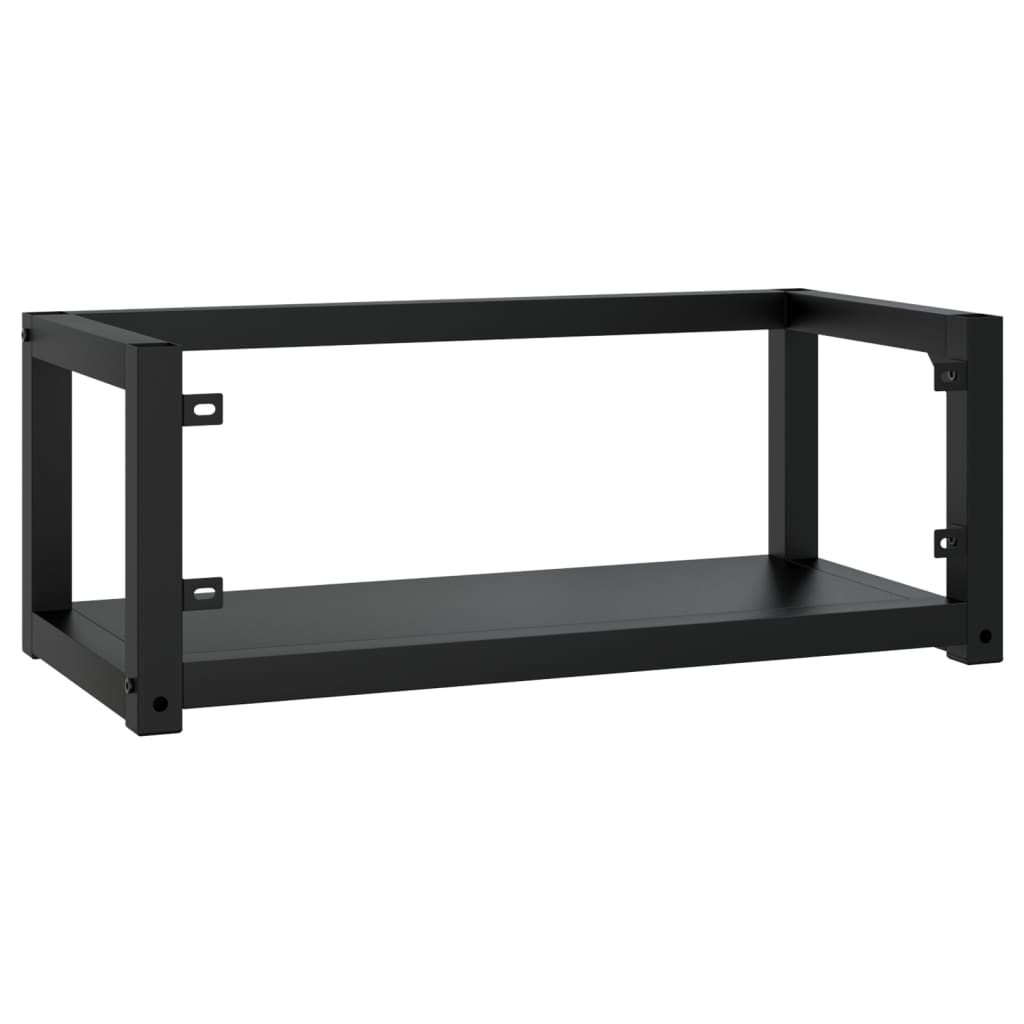338495 vidaXL Wall-mounted Bathroom Washbasin Frame Black 79x38x31 cm Iron