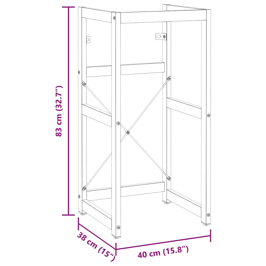 338496 vidaXL Bathroom Washbasin Frame White 40x38x83 cm Iron