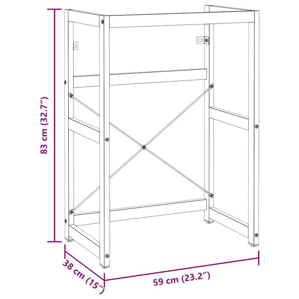 Bathroom Washbasin Frame White 59x38x83 cm Iron