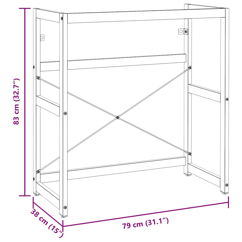 Bathroom Washbasin Frame White 79x38x83 cm Iron