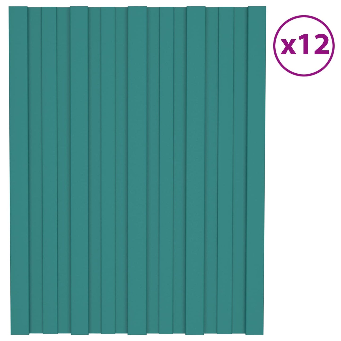 Roof Panel 12 pcs Green 60 x 45 cm Galvanised steel