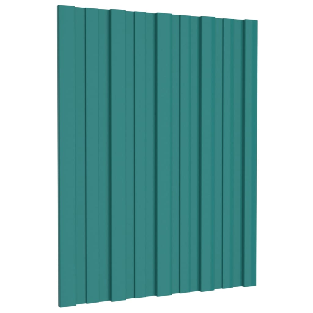 vidaXL Roof Panels 36 pcs Galvanised Steel Green 60x45 cm