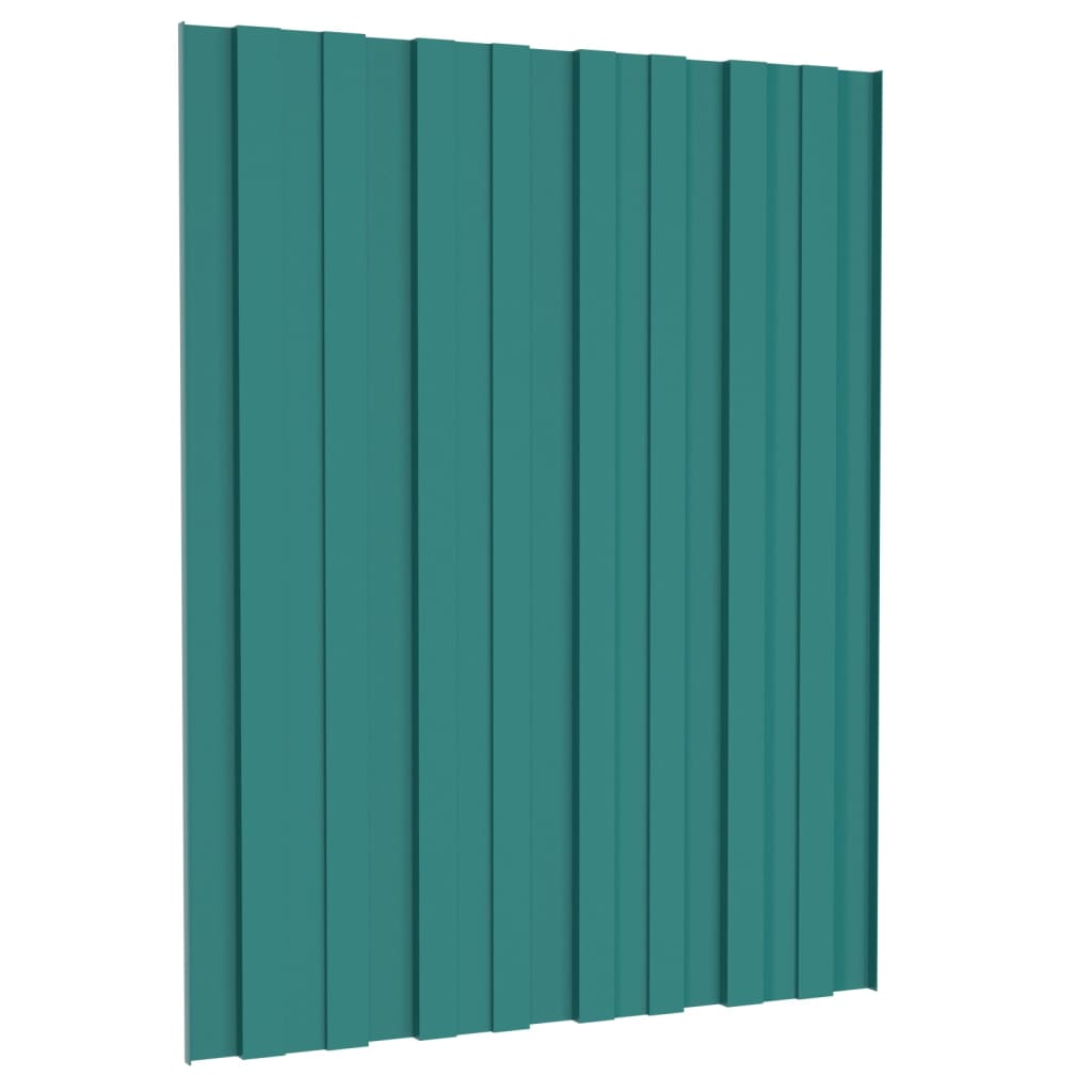 vidaXL Roof Panels 36 pcs Galvanised Steel Green 60x45 cm