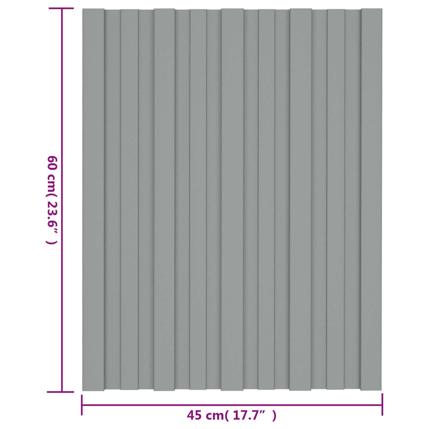 Roof Panel 12 pcs Grey 60 x 45 cm Galvanised steel