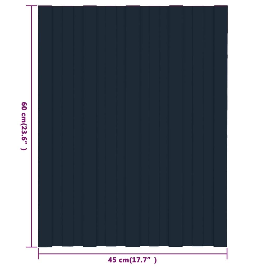 vidaXL Roof Panels 12 pcs Galvanised Steel Anthracite 60x45 cm