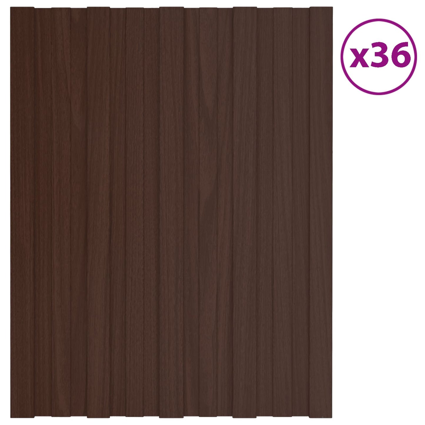 Roof Panel 36 pcs Brown 60 x 45 cm Galvanised steel