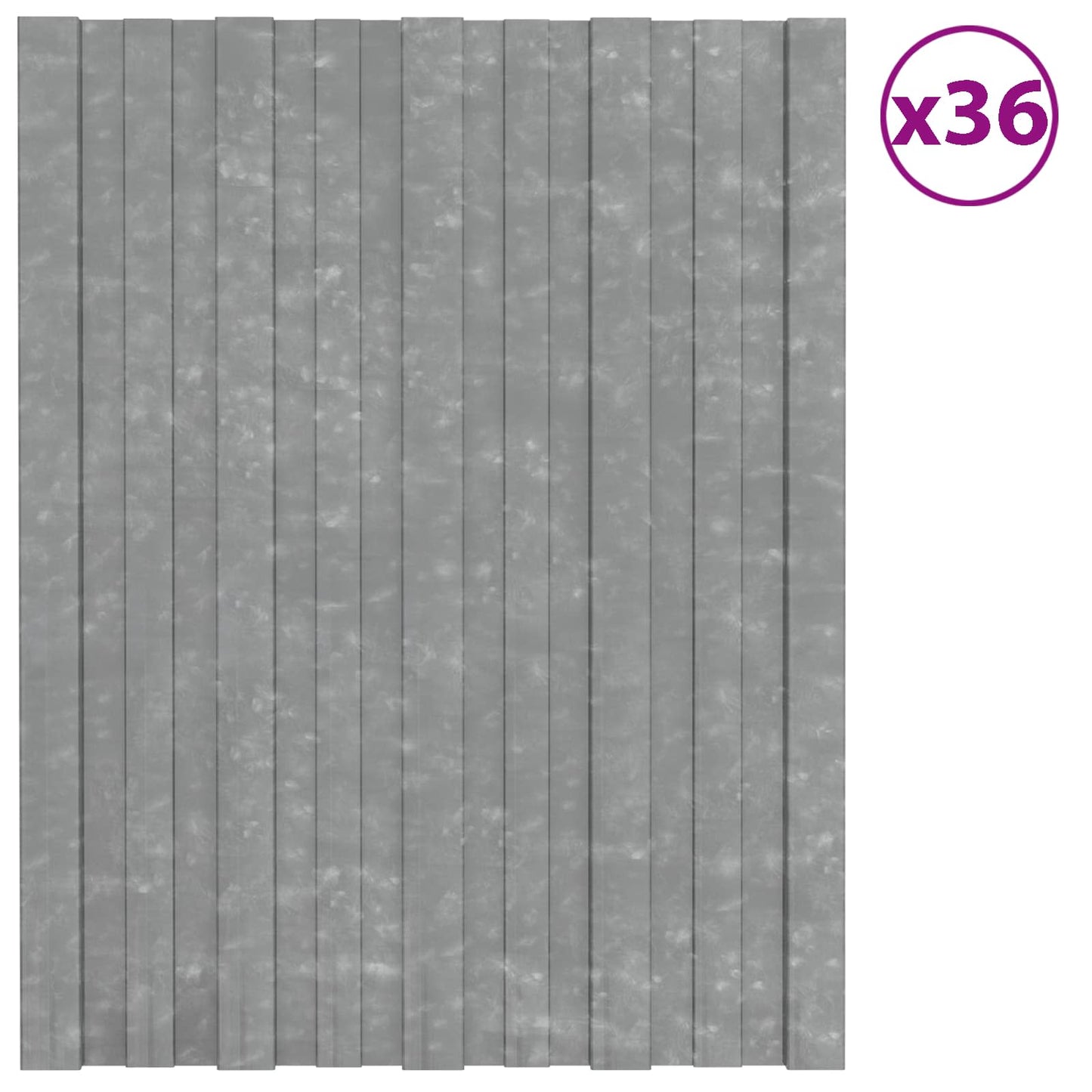 Roof Panel 36 pcs Silver 60 x 45 cm Galvanised steel