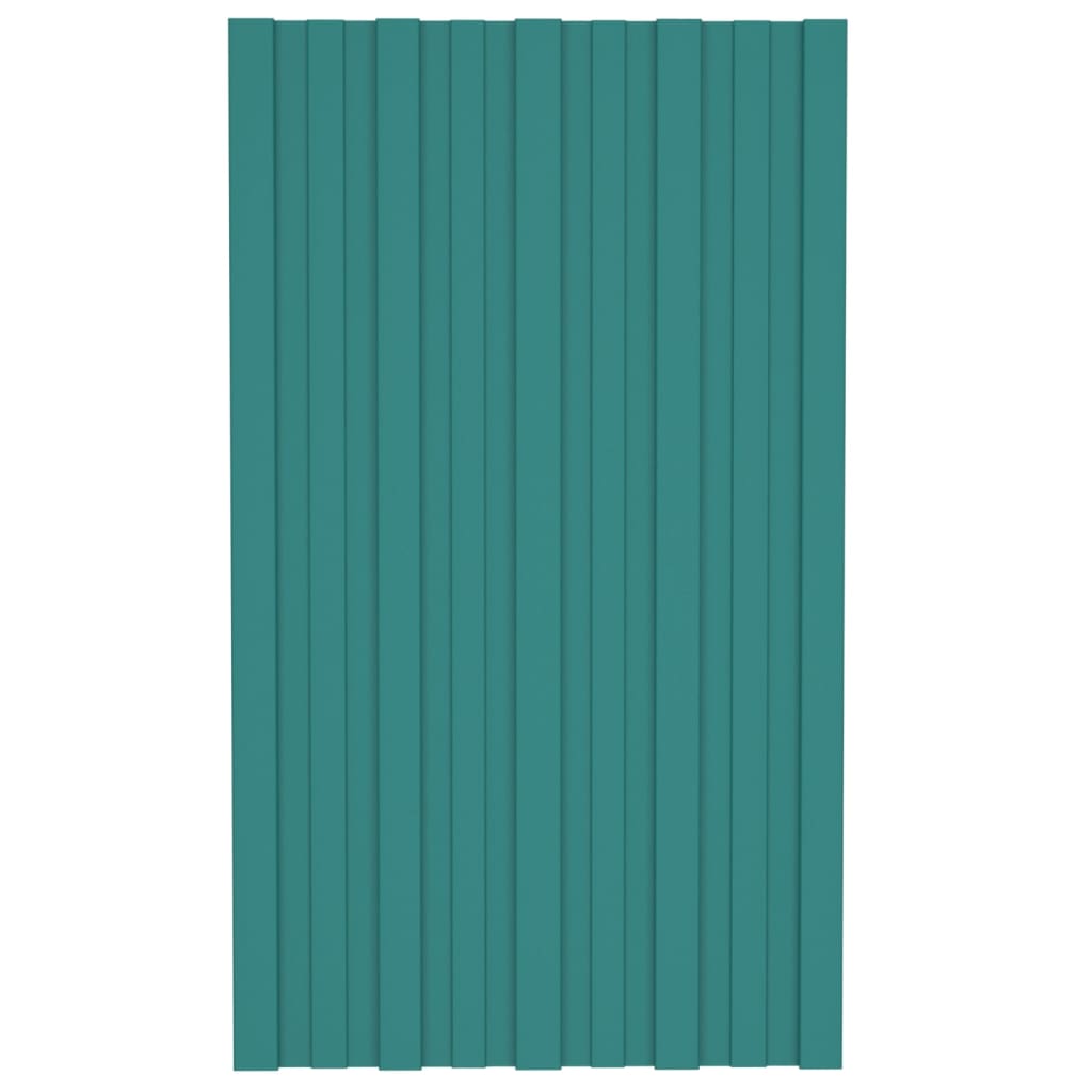 vidaXL Roof Panels 12 pcs Galvanised Steel Green 80x45 cm