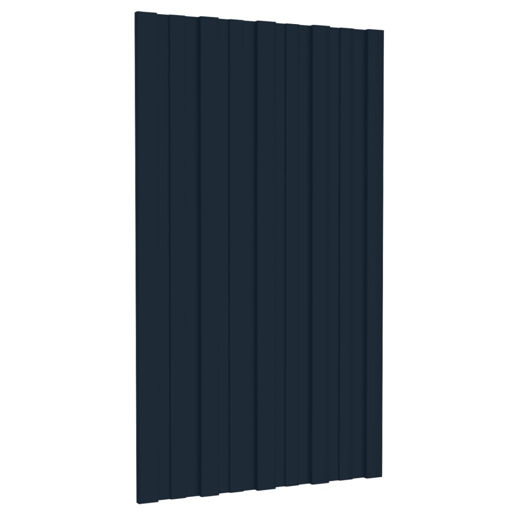 vidaXL Roof Panels 12 pcs Galvanised Steel Anthracite 80x45 cm