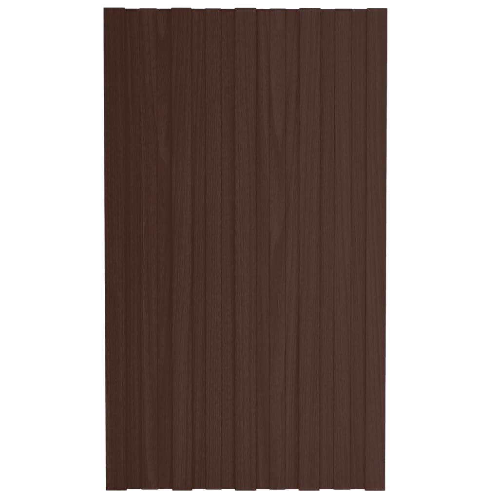 vidaXL Roof Panels 12 pcs Galvanised Steel Brown 80x45 cm