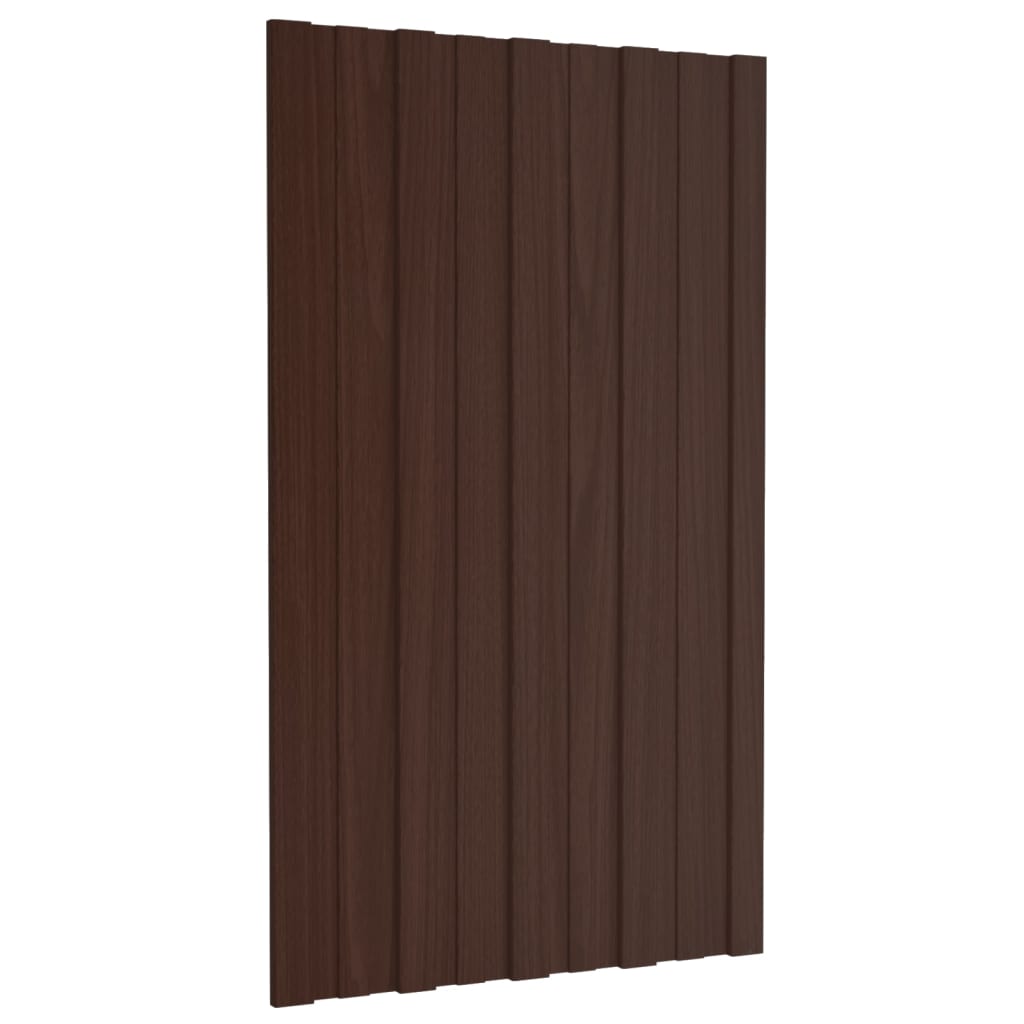 vidaXL Roof Panels 12 pcs Galvanised Steel Brown 80x45 cm